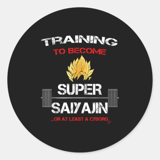 Training To Become A Super Saiyajin - Fun Fitness  ラウンドシール (正面)