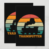 Trainspotterギフト鉄道g用スチームトレインギフト 招待状 (正面/裏面)