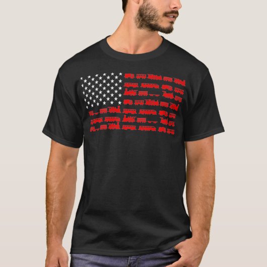 Trainthemed American Flag For Train Engineer Tシャツ (正面)