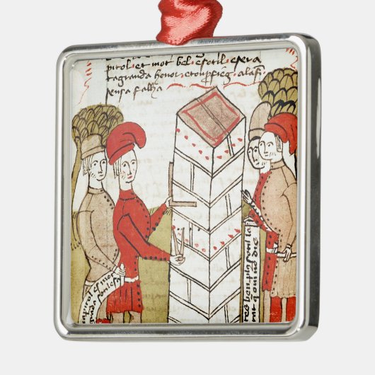 「Traiteのd'Arpentageからの石工、 メタルオーナメント (左)