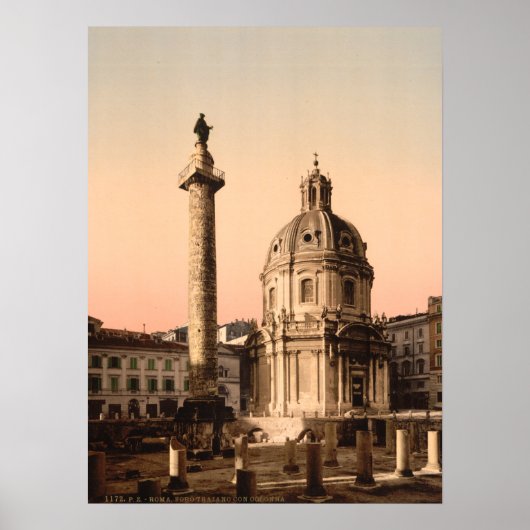 Trajan's Column, Rome, Lazio, Italy ポスター (正面)