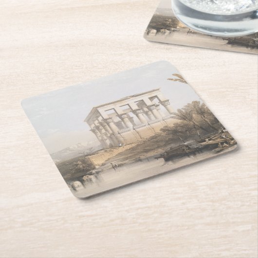 Trajan's Kiosk、Philae Egyptのハイエストラル寺院 スクエアペーパーコースター (アングル)