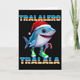 Tralalero Tralalaイタリアの脳内お花畑ミームクリスマス カード
