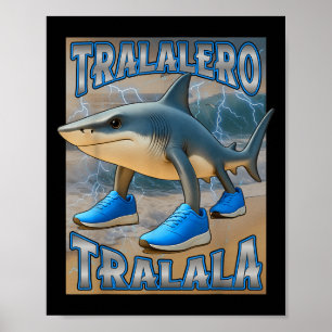 Tralalero Tralala イタリアの脳みそ回転ミーム 誕生日F ポスター