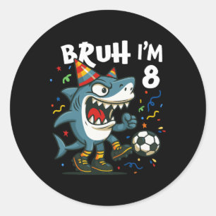 Tralalero Tralala イタリアン・ブレインロット サッカー 8歳の誕生日 ラウンドシール