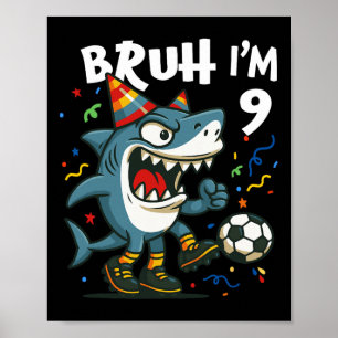 Tralalero Tralala イタリアン・ブレインロット サッカー 9歳の誕生日 ポスター