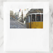 Tram 28, Lisbon, Portugal 長方形シール (バッグ)