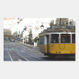 Tram 28, Lisbon, Portugal 長方形シール