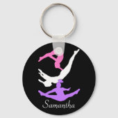 Trampoline gymnast personalized keychain キーホルダー (正面)