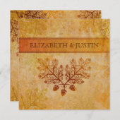 Tranishedのレースのような葉の秋の結婚式の招待状 招待状 (正面/裏面)