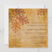Tranishedのレースのような葉の秋の結婚式の招待状 招待状 (裏面)