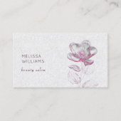 Tranparent Pink Shiny Metallic Flower 名刺 (正面)