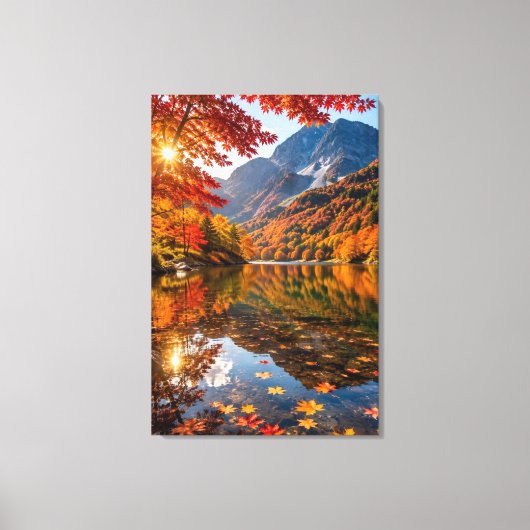 Tranquil Autumn Mountains Crisp Alpine Air Artwork キャンバスプリント (正面)