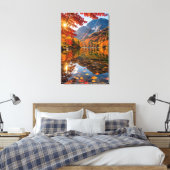 Tranquil Autumn Mountains Crisp Alpine Air Artwork キャンバスプリント (インサイチュ (寝室))
