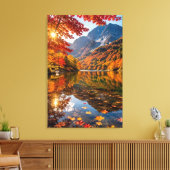 Tranquil Autumn Mountains Crisp Alpine Air Artwork キャンバスプリント (インサイチュ (リビング))