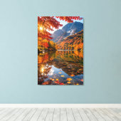 Tranquil Autumn Mountains Crisp Alpine Air Artwork キャンバスプリント (インサイチュ (ウッドフロア))