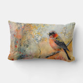Tranquil Autumn Robin Lumbar Throw Pillow ランバークッション (裏面)