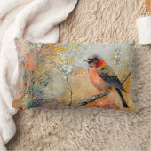 Tranquil Autumn Robin Lumbar Throw Pillow ランバークッション (ブランケット)