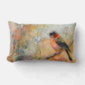 Tranquil Autumn Robin Lumbar Throw Pillow ランバークッション (正面)