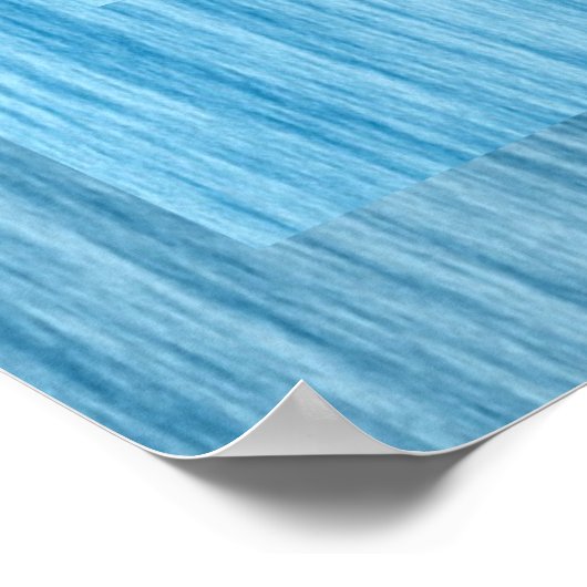 Tranquil Blue Hypnotic Abstract – Modern Minimalis ポスター (角)