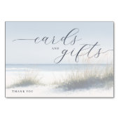 Tranquil Blue Minimalist Beach Waves テーブルナンバー (裏面)