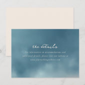 Tranquil Blue Minimalist Wedding Details Card エンクロージャーカード (正面/裏面)