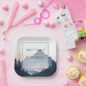 Tranquil Blue Mountain Landscape ペーパープレート (パーティー)