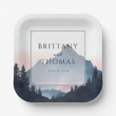 Tranquil Blue Mountain Landscape ペーパープレート (正面)