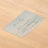 Tranquil Blue Ocean Waves アクリル招待状 (レイダウン)