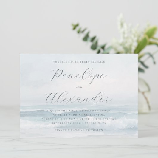 Tranquil Blue Ocean Waves 招待状 (スタンド正面)