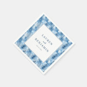 Tranquil Blue Pine Trees スタンダードカクテルナプキン (角)