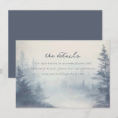 Tranquil Blue Watercolor Forest Scene エンクロージャーカード (正面/裏面)