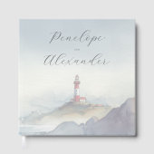 Tranquil Blue Watercolor Lighthouse ゲストブック (正面)