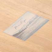 Tranquil Blue Watercolor Mountains アクリル招待状 (レイダウン)