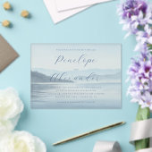 Tranquil Blue Watercolor Mountains アクリル招待状 (インサイチュ (ウェディング))