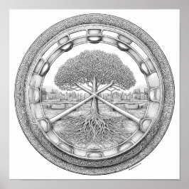 Tranquil Botanical Mandala: Hydroponic Helix ポスター