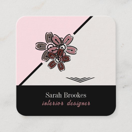 Tranquil Cherry Blossom Business Card スクエア名刺 (正面)
