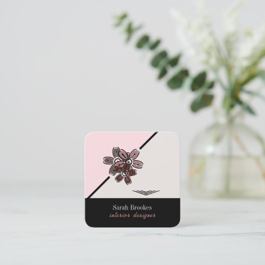 Tranquil Cherry Blossom Business Card スクエア名刺 (スタンド正面)