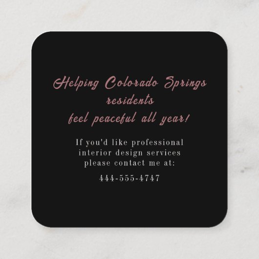 Tranquil Cherry Blossom Business Card スクエア名刺 (裏面)