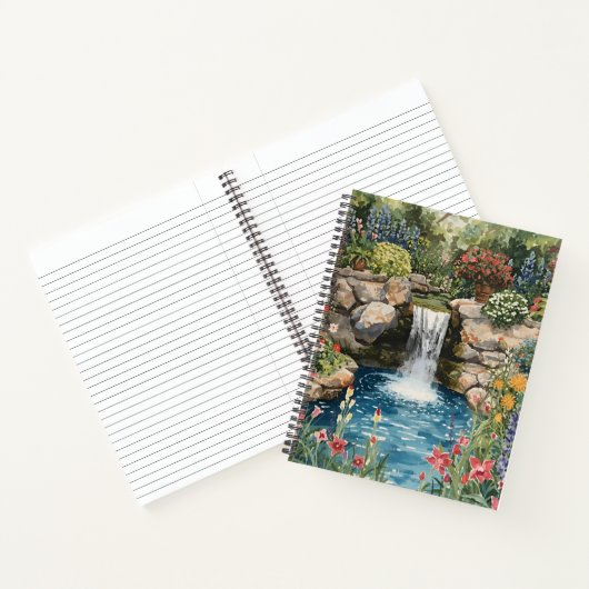 Tranquil Garden Waterfall Spiral Notebook ノートブック (内部)