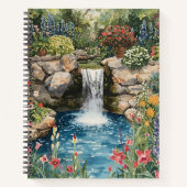 Tranquil Garden Waterfall Spiral Notebook ノートブック (正面)