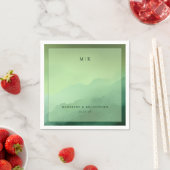 Tranquil Green Mountain Gradient スタンダードカクテルナプキン (インサイチュ)