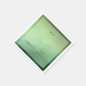 Tranquil Green Mountain Gradient スタンダードカクテルナプキン (角)