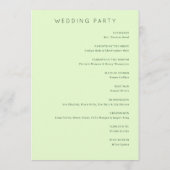 Tranquil Green Palm Tree Wedding Ceremony Schedule プログラム (裏面)