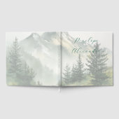 Tranquil Green Watercolor Forest ゲストブック (全面)