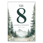 Tranquil Green Watercolor Landscape テーブルナンバー (裏面)