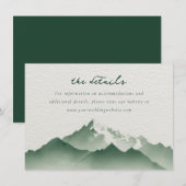 Tranquil Green Watercolor Mountain エンクロージャーカード (正面/裏面)
