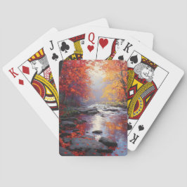Tranquil Lake Sunset Canoe Playing Cards トランプ