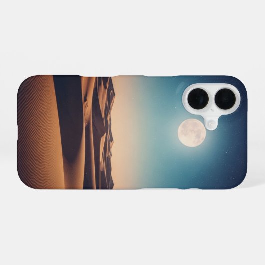 Tranquil Lunar Desert Scene iPhone 16ケース (裏面横)