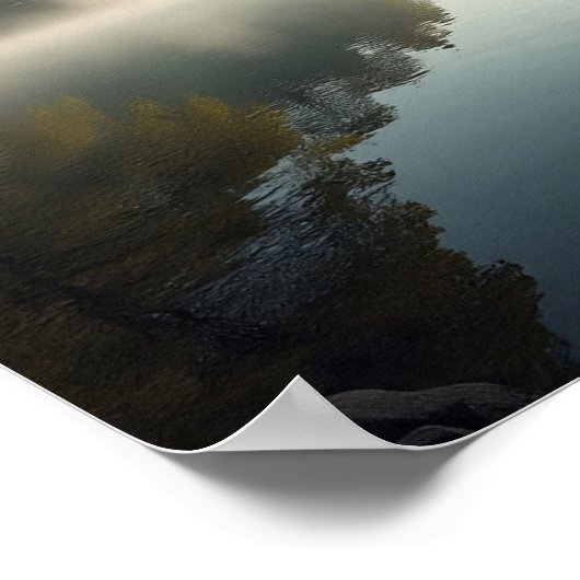 Tranquil Mist Reflections on a Lake's Surface ポスター (角)